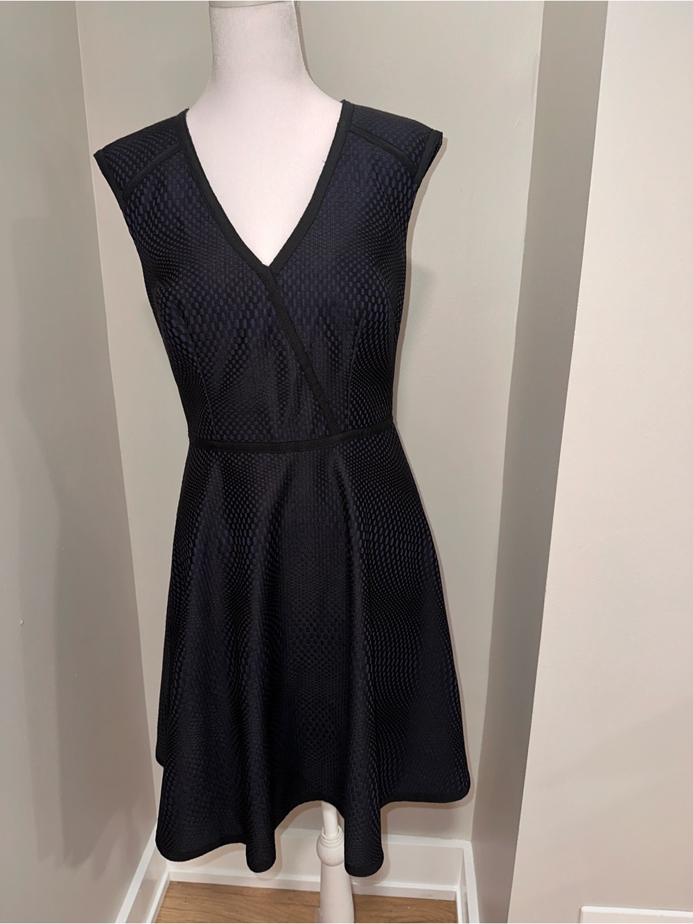Classic Black V-Neck Fit & Flare Dress